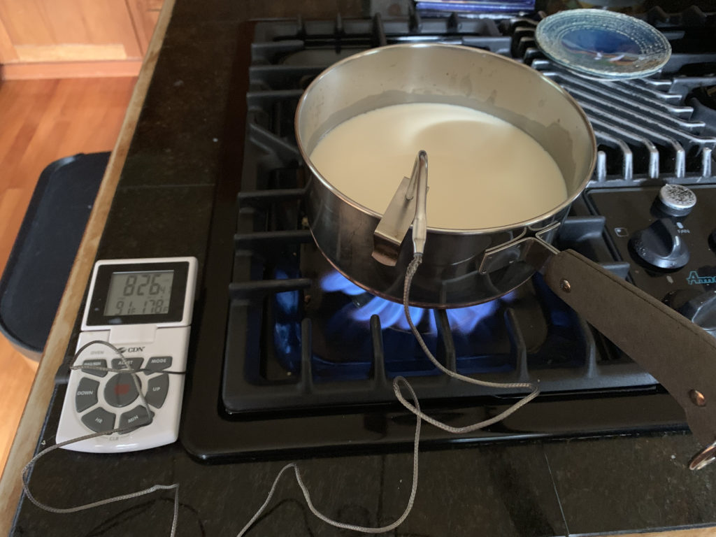 Heating the soy milk